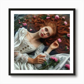 Beautiful Girl In Water Art Print