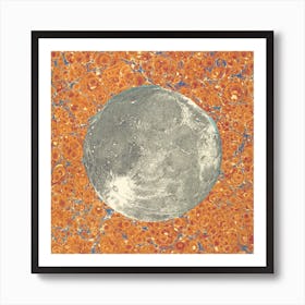 Moon Collage Burnt Orange Art Print