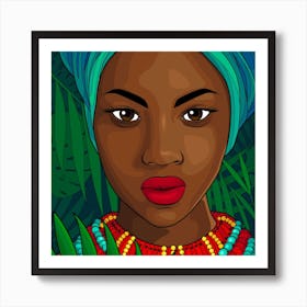 African Woman In A Turban Art Print