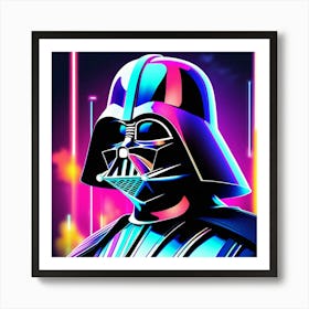 Darth Vader neon art 1 Art Print