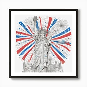 Liberty - 4th Of July Art Print