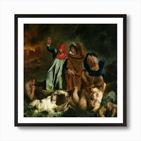 Delacroix Virgil And Dante In Hell 1 Poster