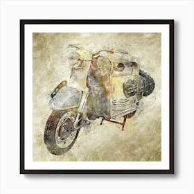 Vintage Moped Print Poster