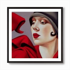 Lady In Red Art Print