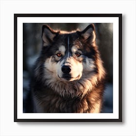 Portrait Of A Husky Dog Art Print