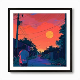 Sunset Painting, Sunset Painting, Sunset Painting Art Print