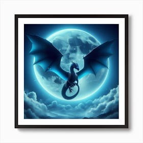 Dragon In The Moonlight Art Print