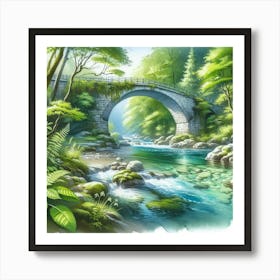 Bridge In The Forest Art Print