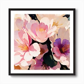 Pink and Purple Flowers Art Print