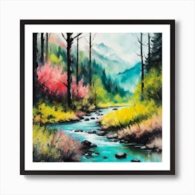 River In The Woods Art Print