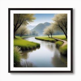 River In Spring 3 Art Print