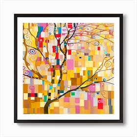 Klimt Style Tree Art Print