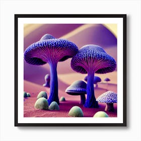 Futuristic Mushrooms Art Print