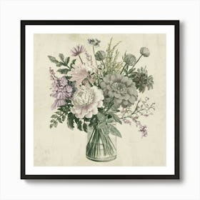 Dahlias In A Vase Art Print