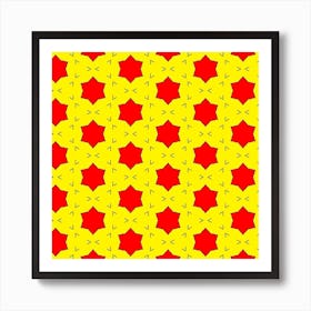 Pattern Red Star Texture Star Art Print