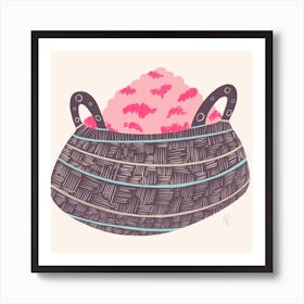 Raspberry Basket Square Poster