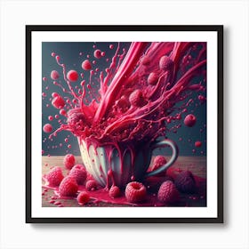 Splash Of Raspberry Juice 1 Art Print