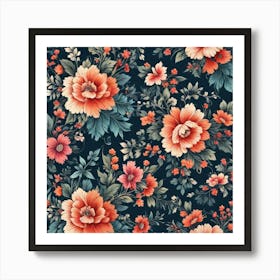 Beautiful Fabric With Floral Pattern 1677817646(1) Art Print