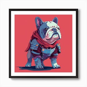 French Bulldog In Armor Art Print