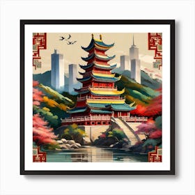 Chinese Pagoda Art Print