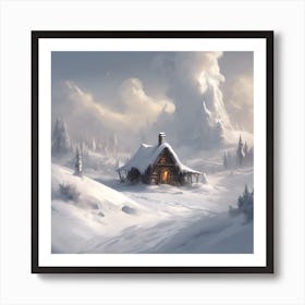 The Cozy Embrace of Winter's Hearth Art Print