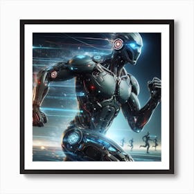 Robot Running 8 Art Print