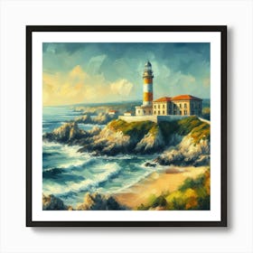 Lighthouse By The Sea 3 Art Print