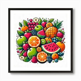 Colorful Fruits Art Print