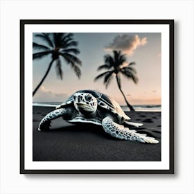 Turtle On The Beach 3 Art Print