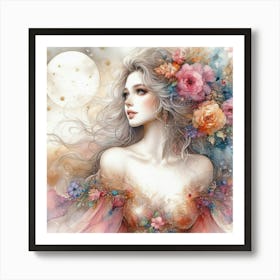 Portrait of a radiant woman 2 Art Print