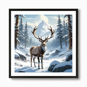 Majestic Reindeer Art Print