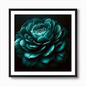 Teal Flower Art Print