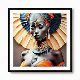 Firefly Beautiful Africanpowerful Queen Warrior Dressed In A Classic And Chic African Loincloth For Art Print