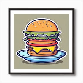 Burger Vector Illustration 3 Art Print