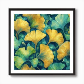 Tropical leaves of ginkgo biloba 8 Art Print