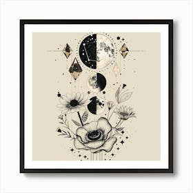 Minimalist Boho Celestial Moon 21 Art Print