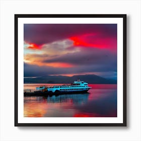 Sunset At The Harbour 1 Art Print