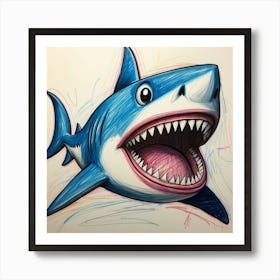 Shark Drawing 5 Art Print