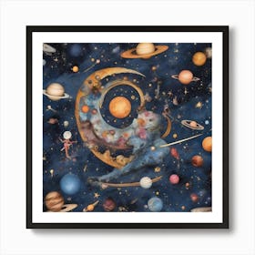 Planets In Space Art Print