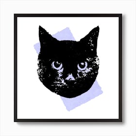 Soft Lilac Cat Square Art Print