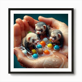 Ferrets 4 Art Print