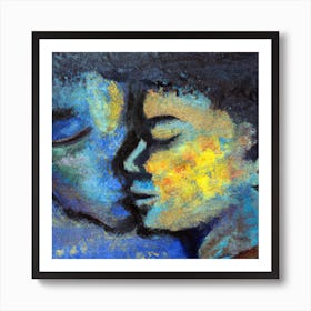 The Blue Kiss Art Print