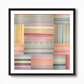 Pastel Stripes Vector Art Print