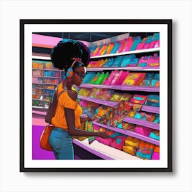 Afro Girl In A Store Poster