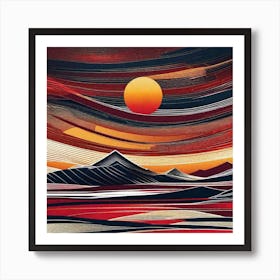 Sunset Over The Mountains 1 Art Print