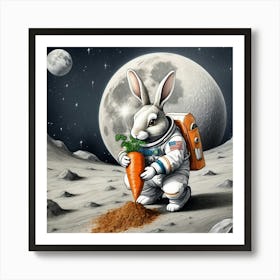 Rabbit On The Moon 3 Art Print