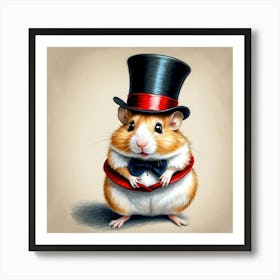 Hamster In Top Hat 8 Póster