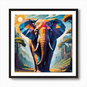 Abstract Elephant Art Print