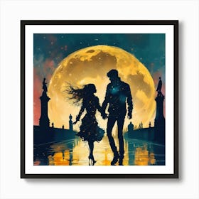 Moonlight Walk 1 Art Print