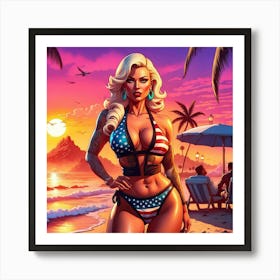 Beach Babe 1 Art Print